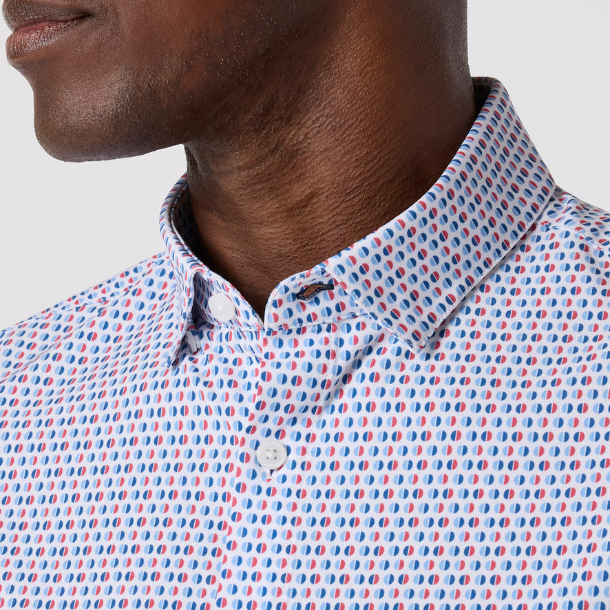 mizzen + main LEEWARD SHORT SLEEVE White Abstract Circle