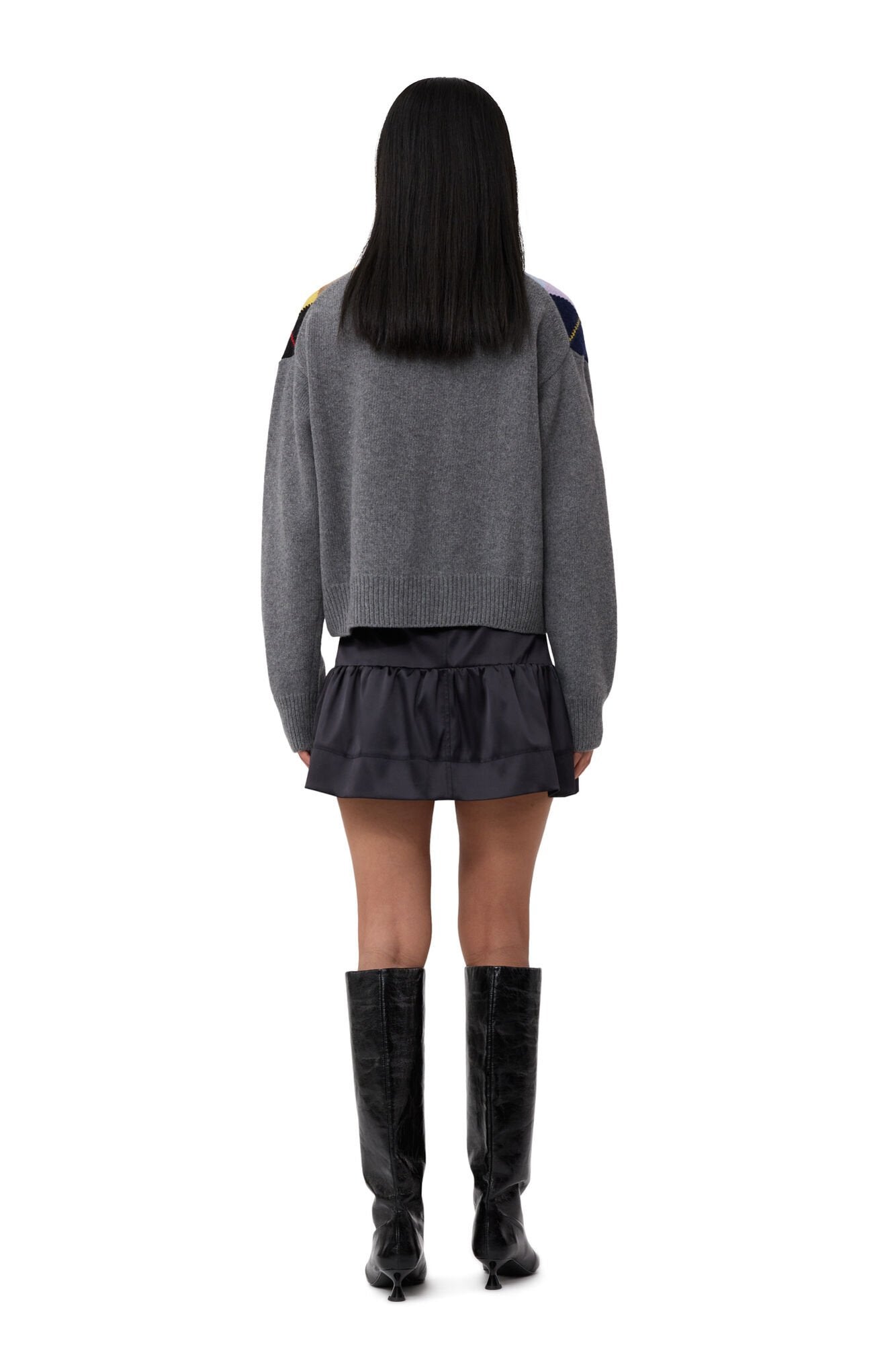 HARLEQUIN WOOL MIX OVERSIZED SWEATER