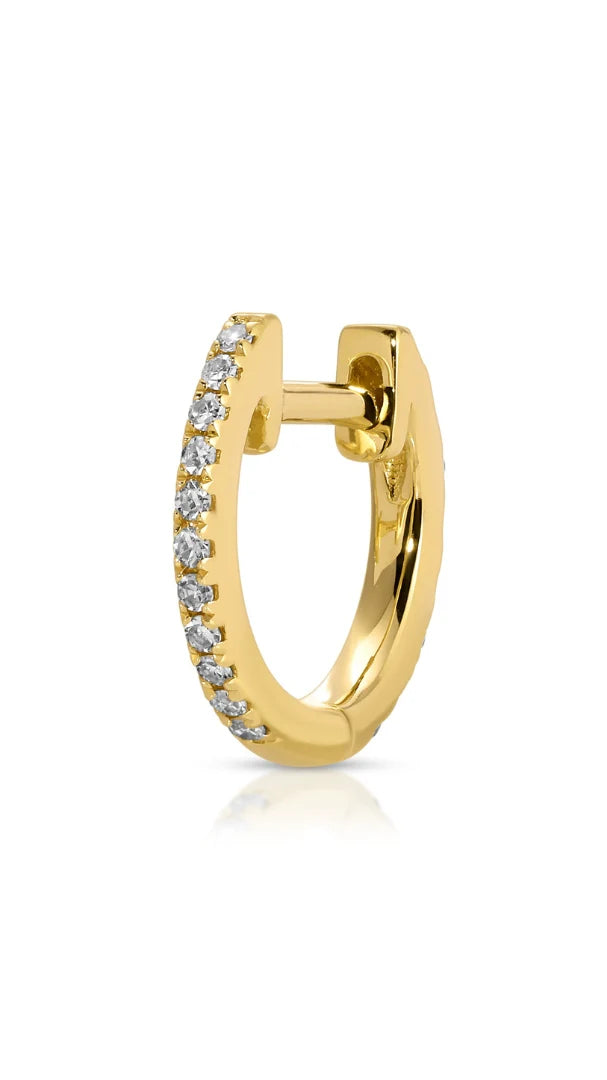 SINGLE REVERSIBLE DIAMOND & EMERALD MINI HUGGIE EF-62016S