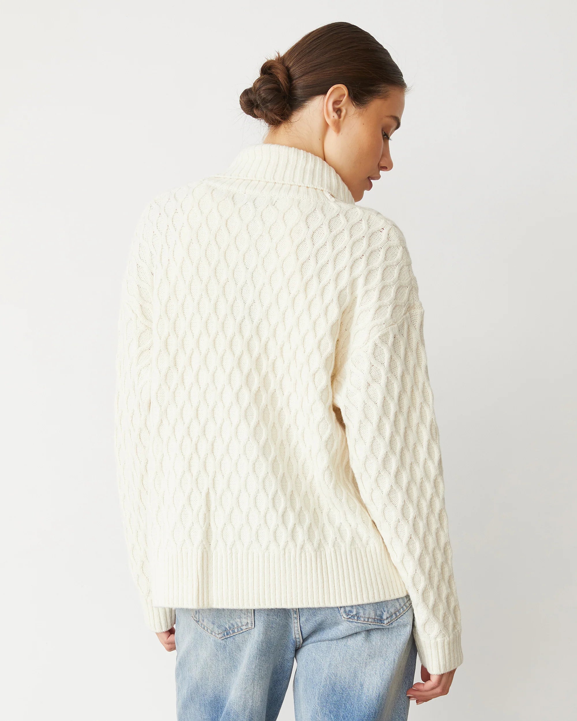 monrow CABLE knit ZIP CARDIgan