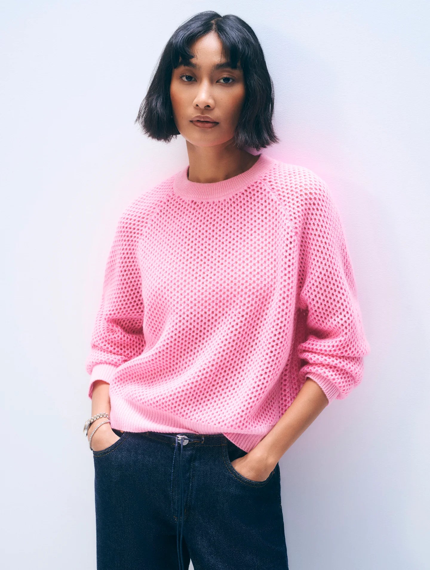 CASHMERE MESH SWEATSHIRT