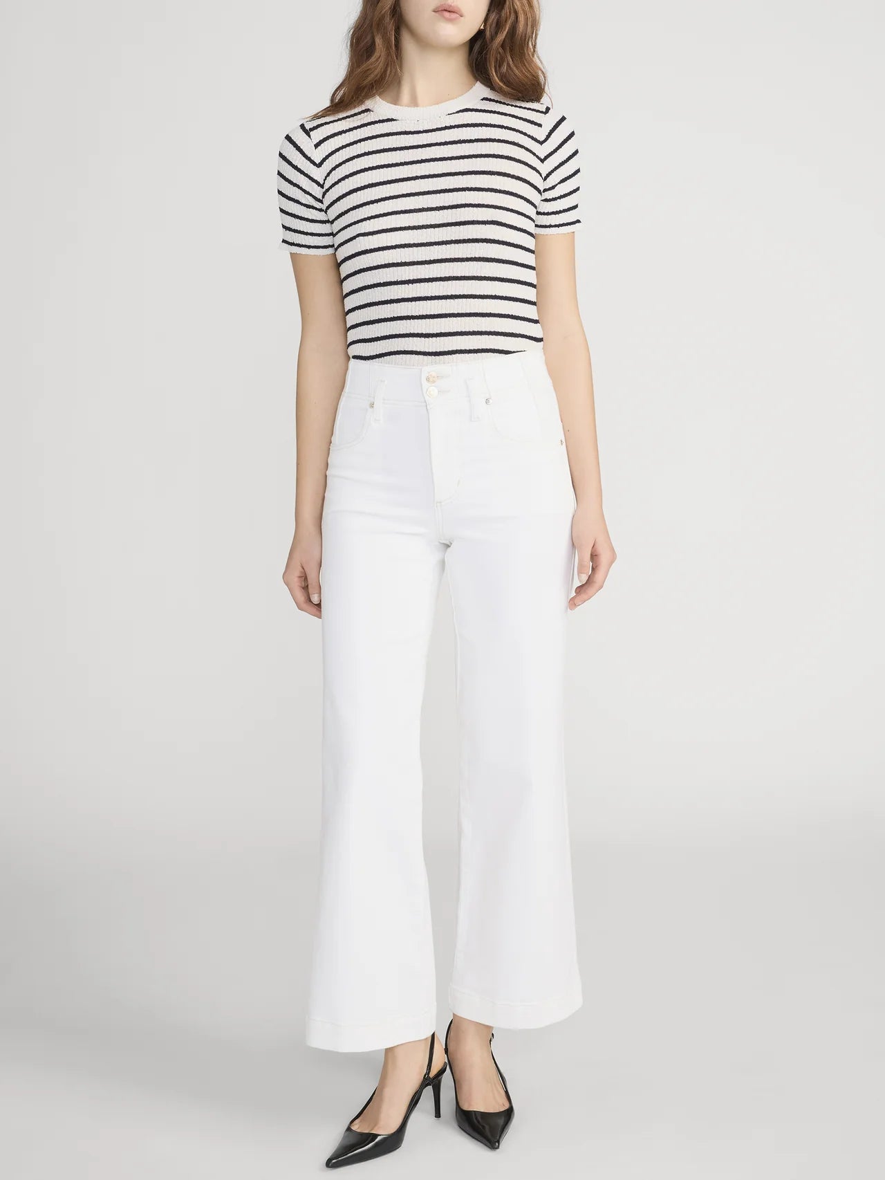 SEAMED WIDE TROUSER CROP