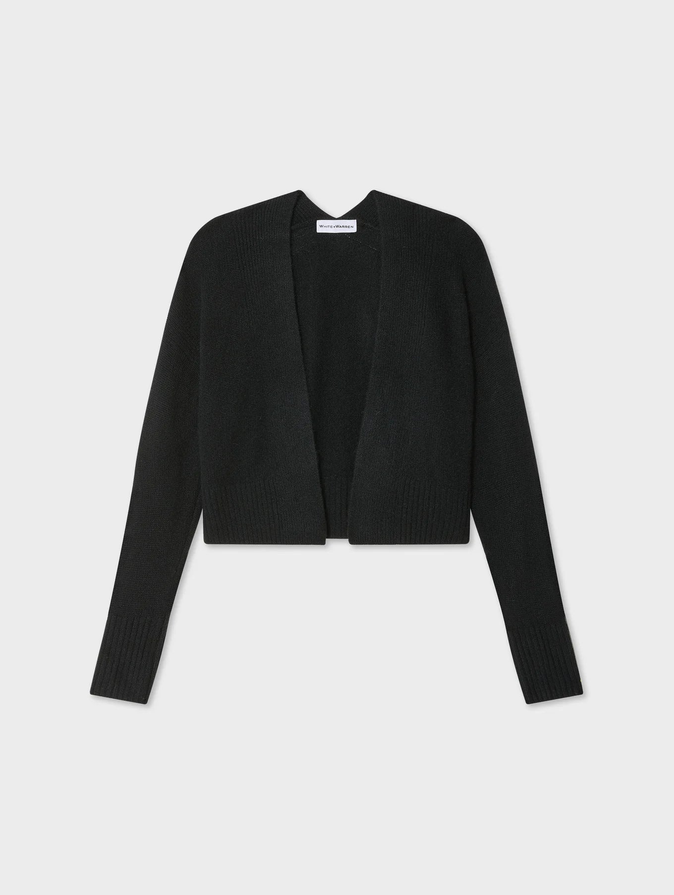 WHITE WARREN CASHMERE OPEN FRONT CARDIGAN