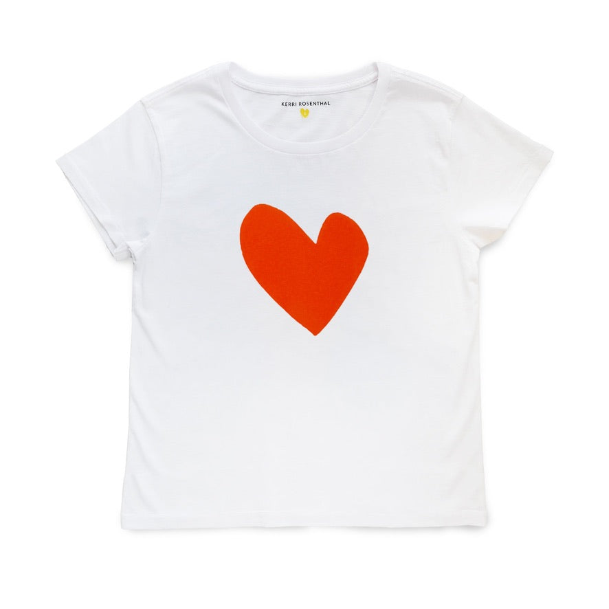 KERRI ROSENTHAL SUKE IMPERFECT HEART TEE APEROL ORANGE