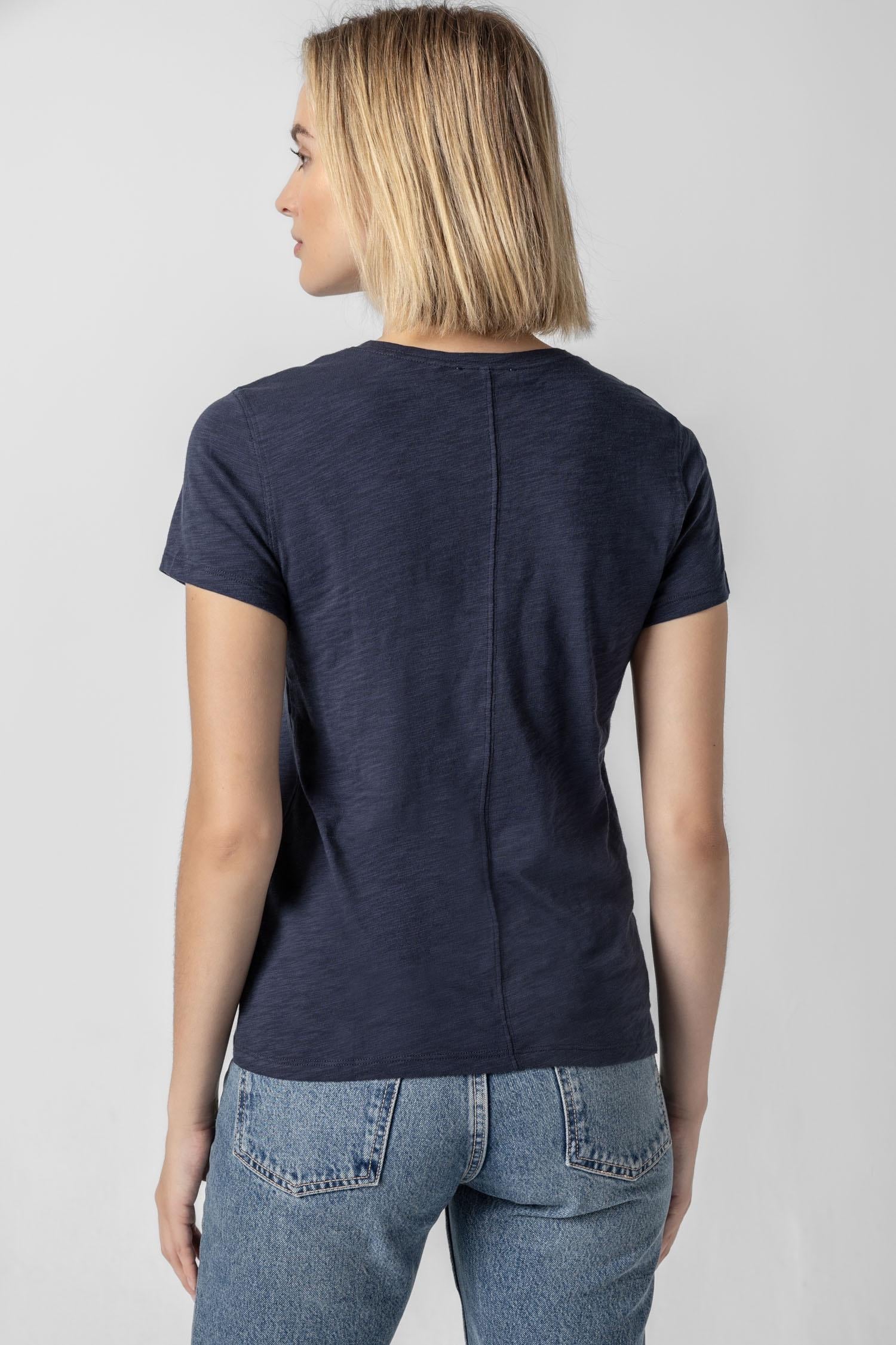 V-NECK SS BACK SEAM