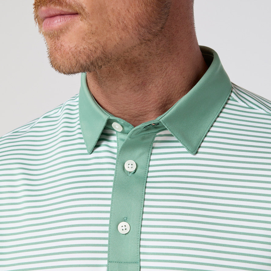 MIZZEN + MAIN VERSA POLO PALE BALSAM STRIPE