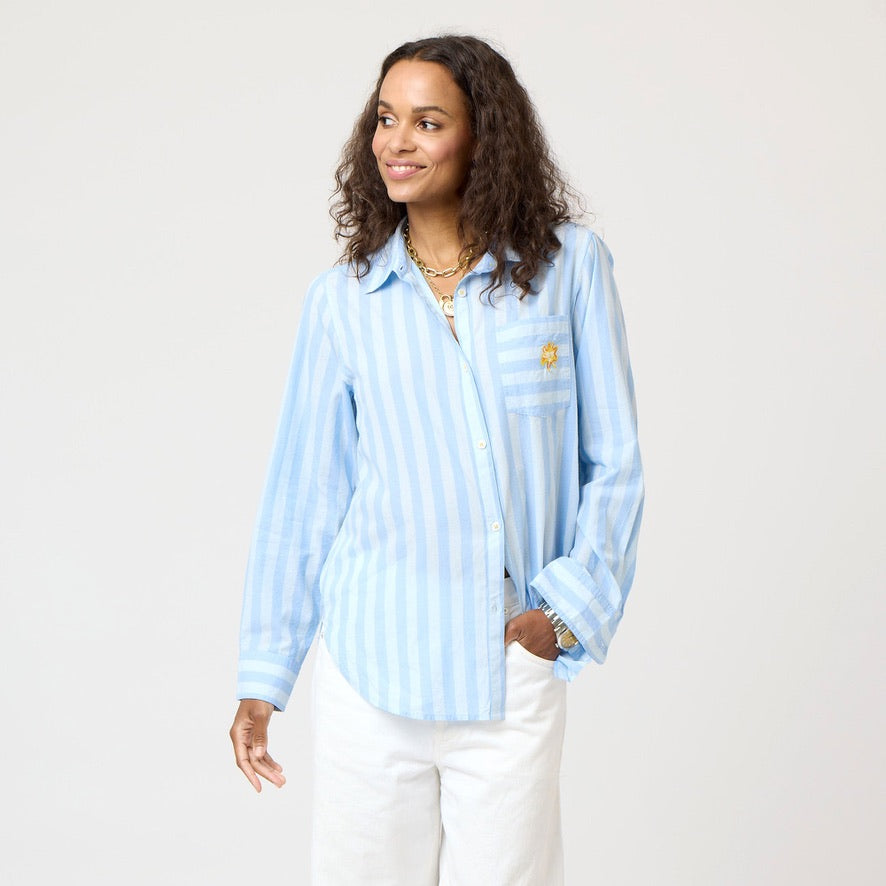 kerri rosenthal MIA STRIPE POSITANO SHIRT