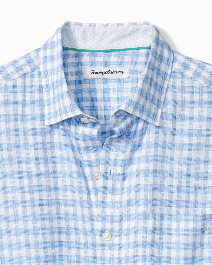 BARBADOS BREEZE CHECK STRETCH LINEN SHIRT