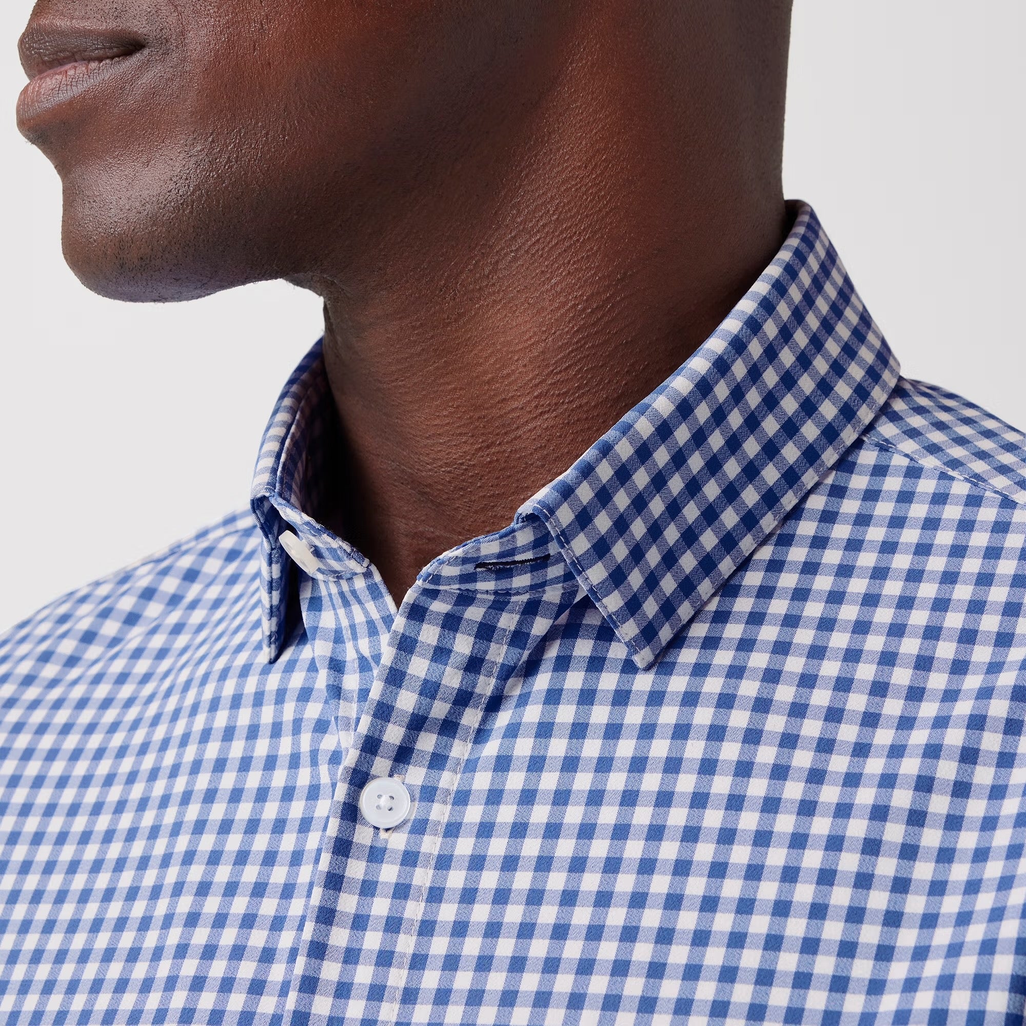 MIZEN + MAIN LEEWARD DRESS SHIRT - Denim Blue Alamo Gingham