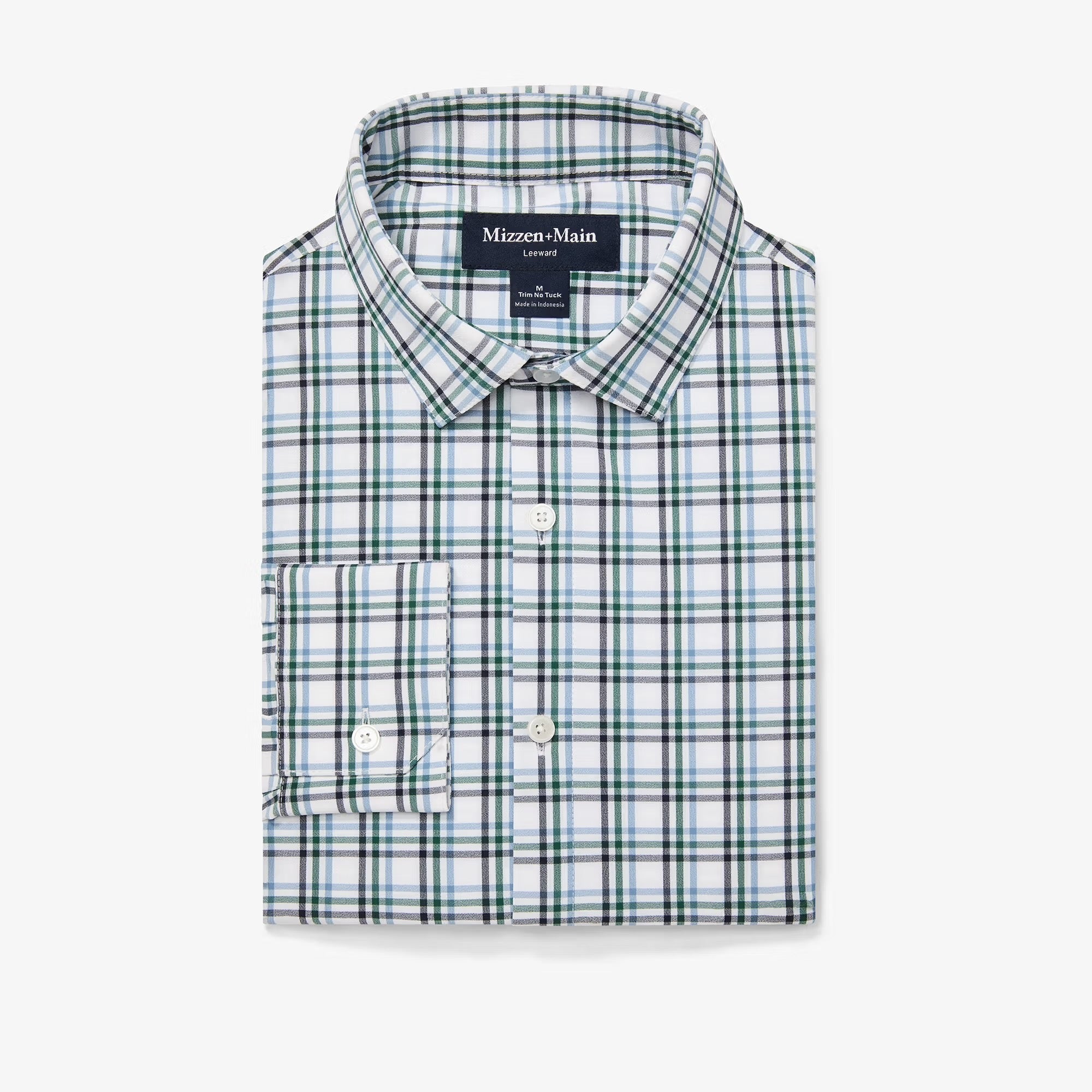 MIZZEN + MAIN Leeward No Tuck Dress Shirt - White Noah Plaid