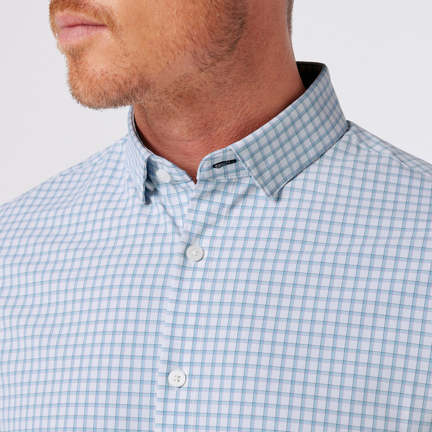 mizzen + main LEEWARD NO TUCK LIGHT BLUE ADAM PLAID