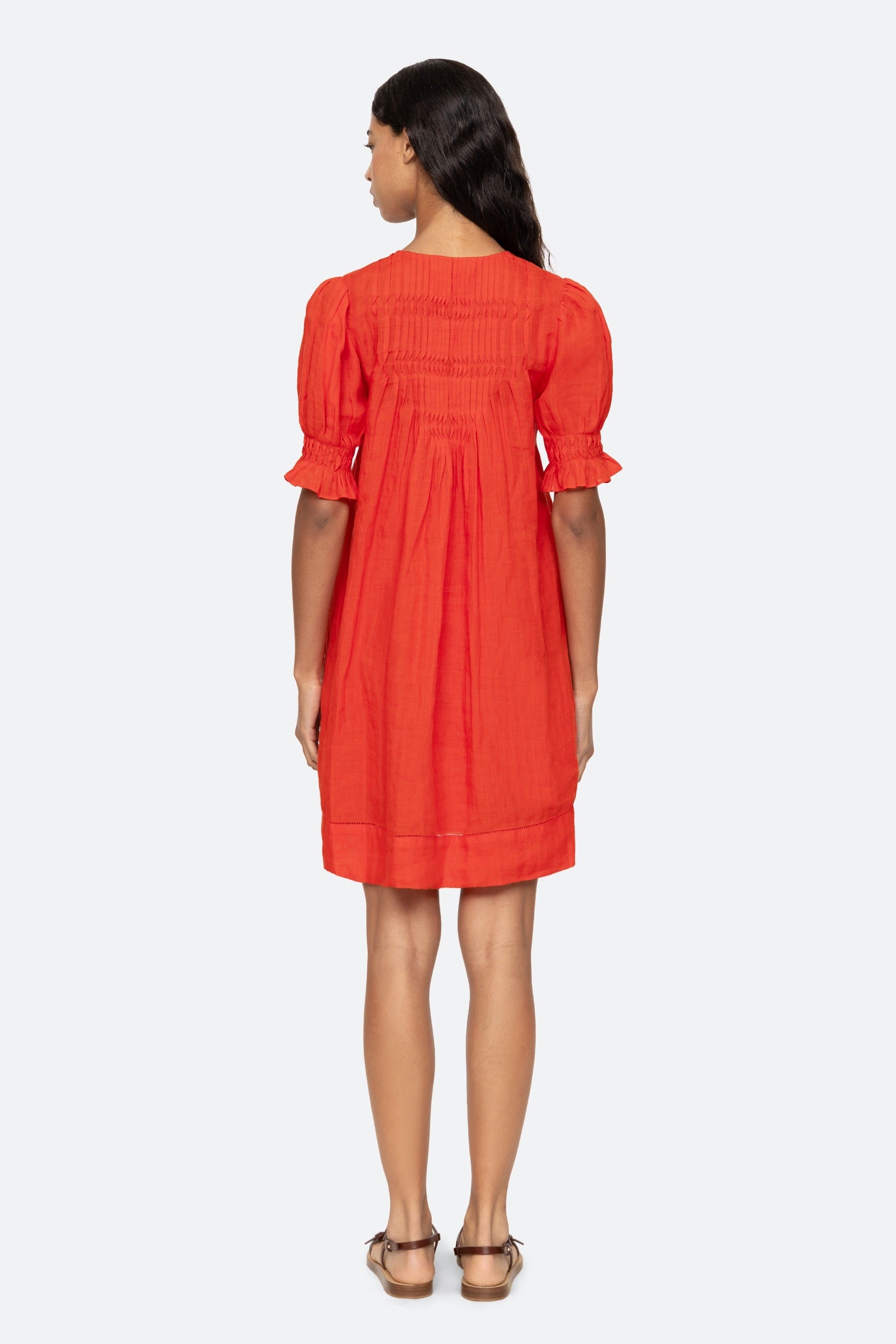Sea NY Zora Solid Short Sleeve Button Down Dress