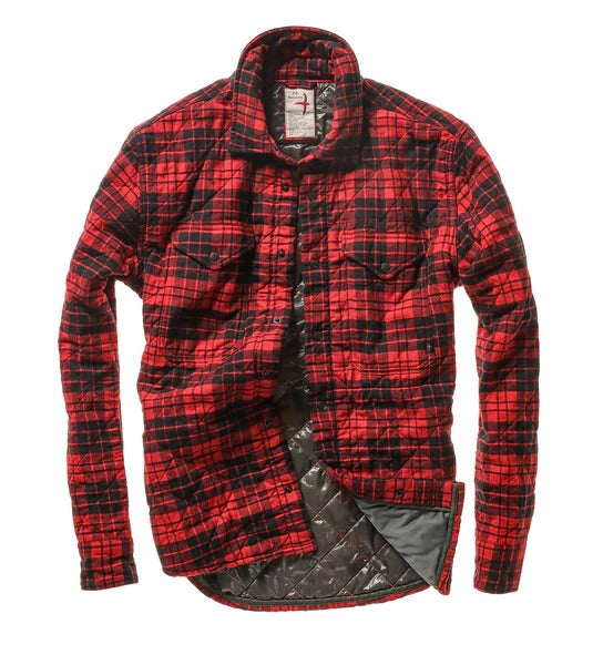 RELWEN QUILTED FLANNEL SHIRT JACKET