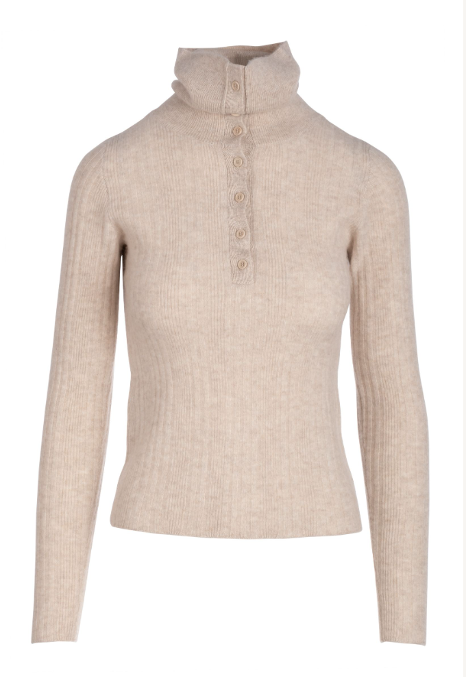 NAADAM Cashmere Reversible Ribbed Polo Turtleneck