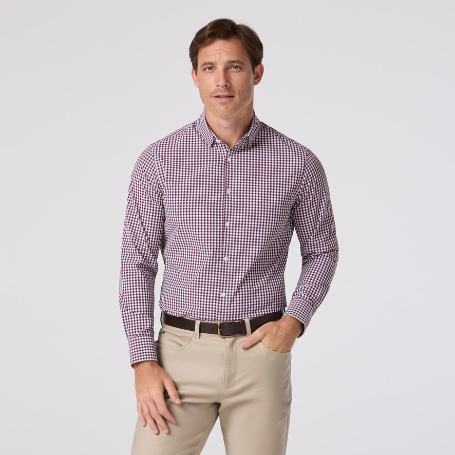 LEEWARD - EGGPLANT CREW GINGHAM