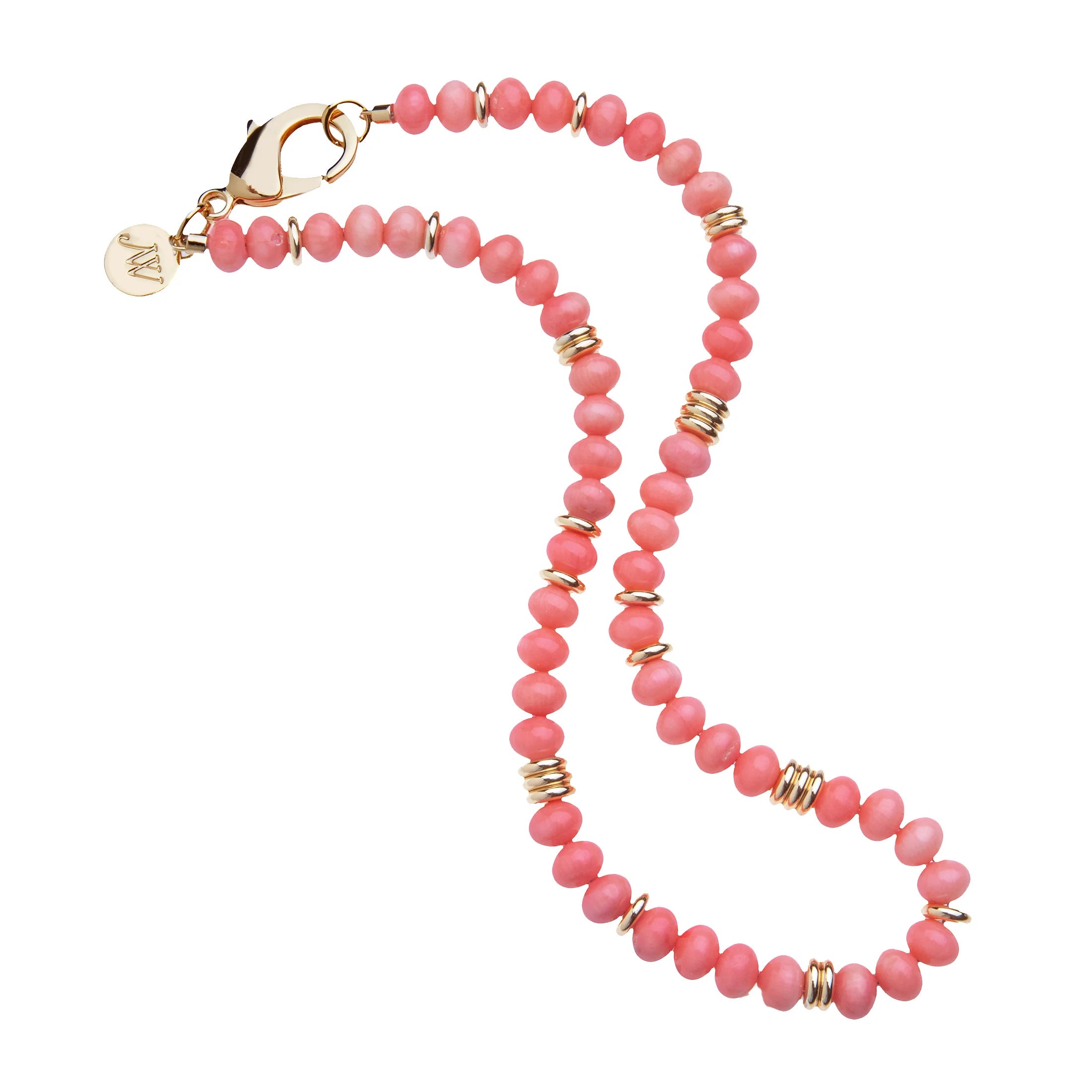 GUMDROP BEADED NECKLACE - CORAL