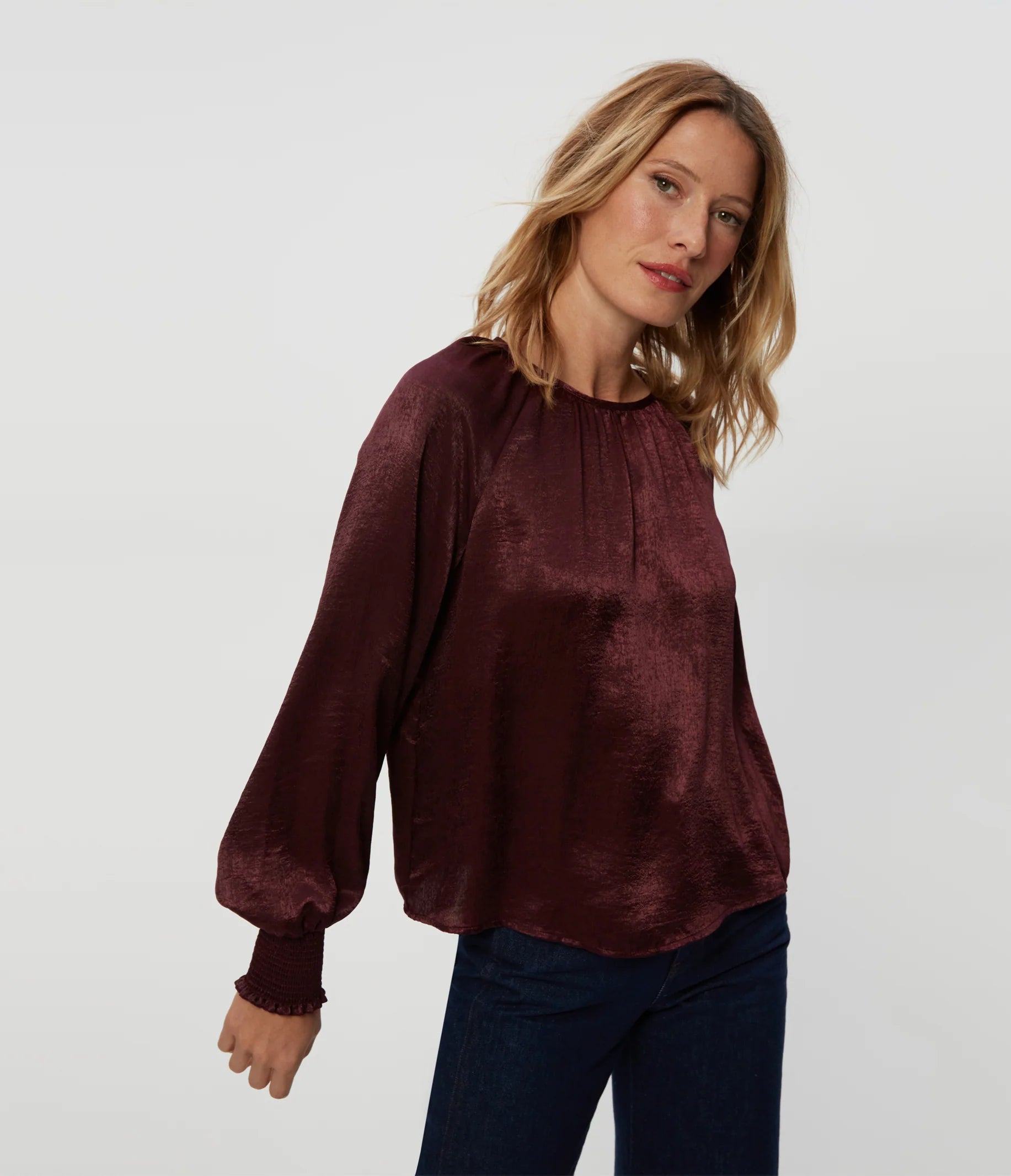 michael stars Fabi Hammered Satin Top