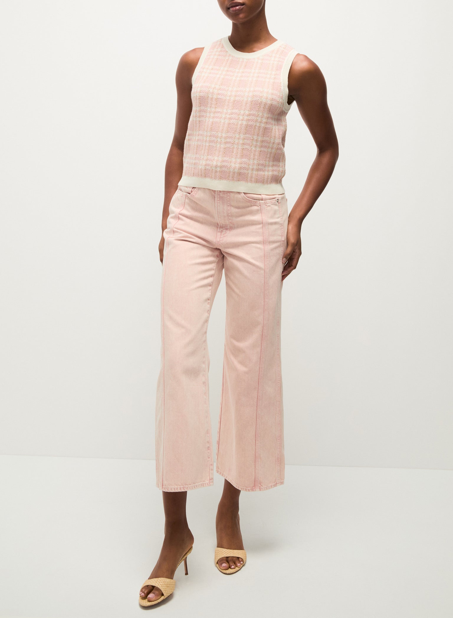veronica beard CROPPED JERREL knit tank