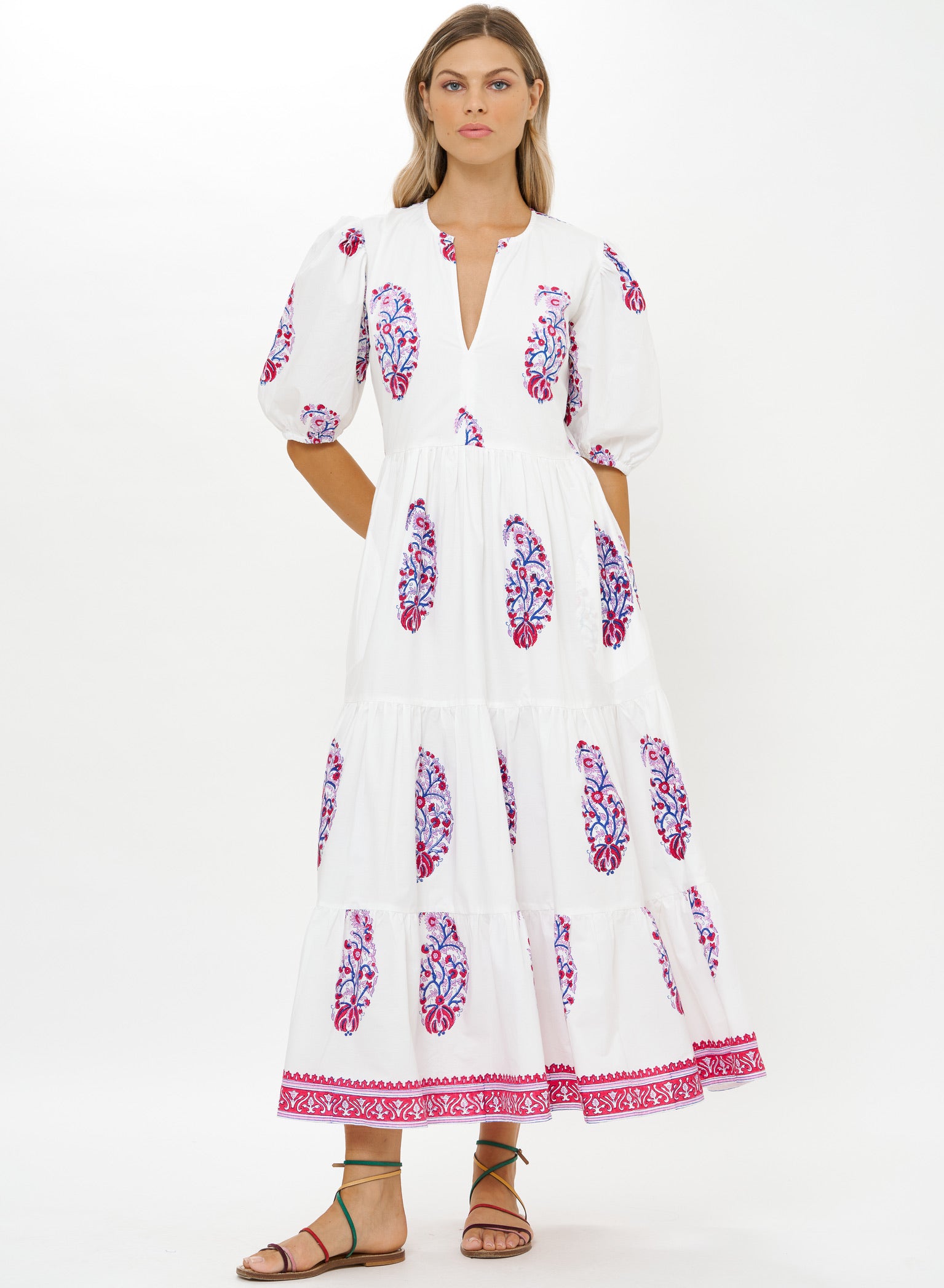 OLIPHANT PUFF SLEEVE MAXI DRESS VERNA RED