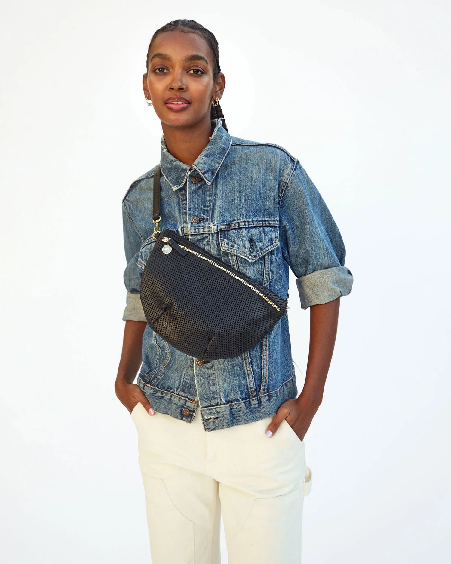 CLARE V GRANDE FANNY BLK PERF