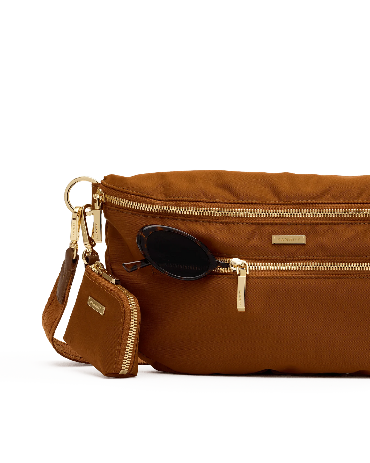 CHARLES CROSSBODY LRG - AMBER NYLON/GOLD
