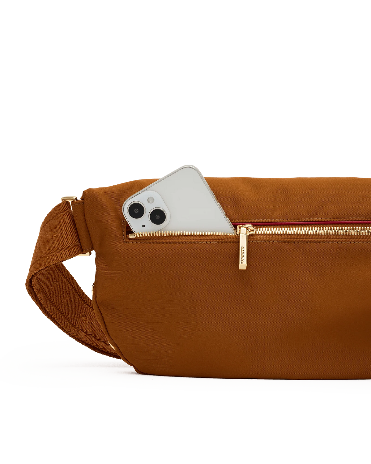 CHARLES CROSSBODY LRG - AMBER NYLON/GOLD