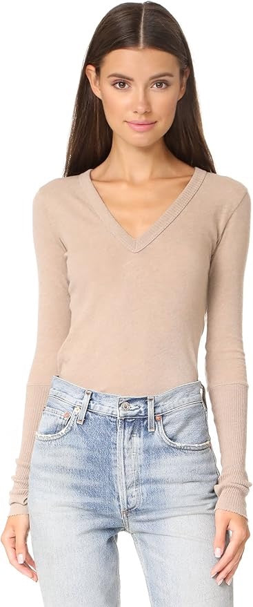 CASHMERE LONG SLEEVE V