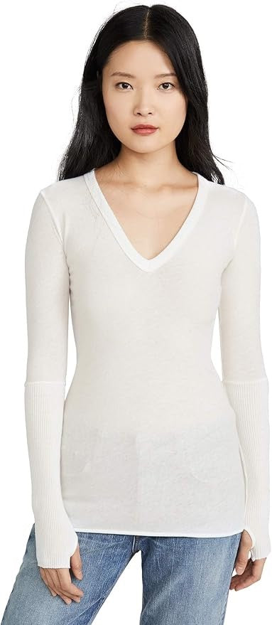 CASHMERE LONG SLEEVE V