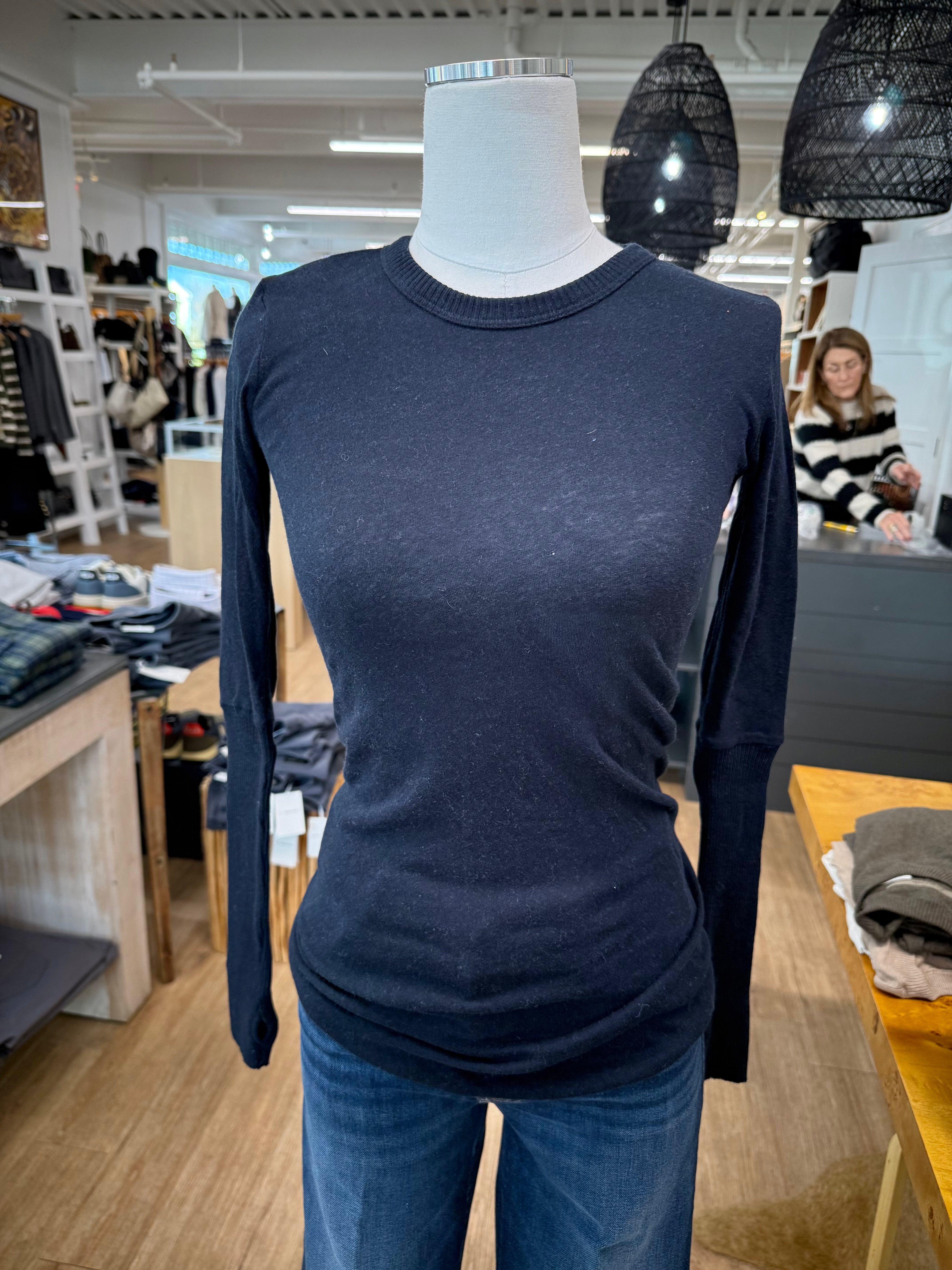 CASHMERE CREW LONG SLEEVE