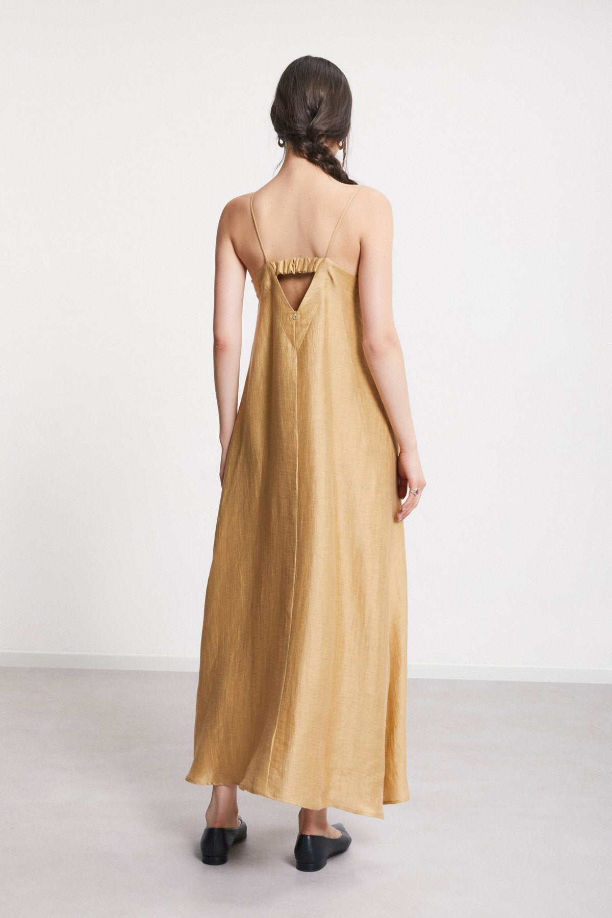 SATIN LINEN LONG DRESS
