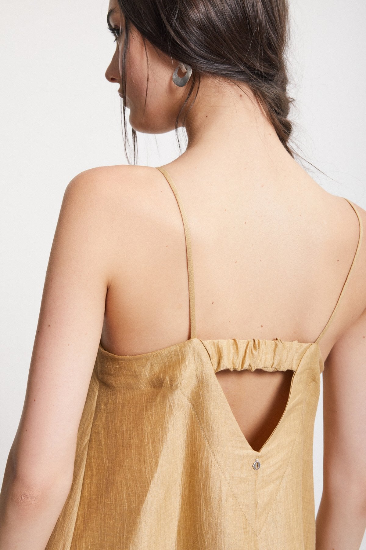 SATIN LINEN LONG DRESS