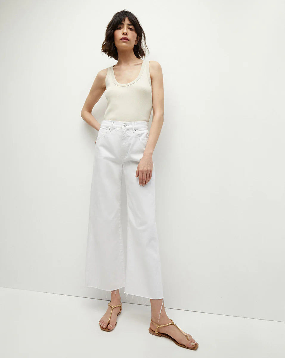 VERONICA BEARD TAYLOR CROPPED HIGH RISE WIDE LEG
