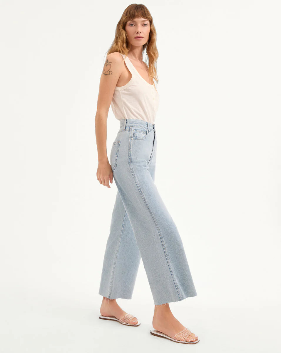 VERONICA BEARD TAYLOR CROPPED HIGH RISE WIDE LEG