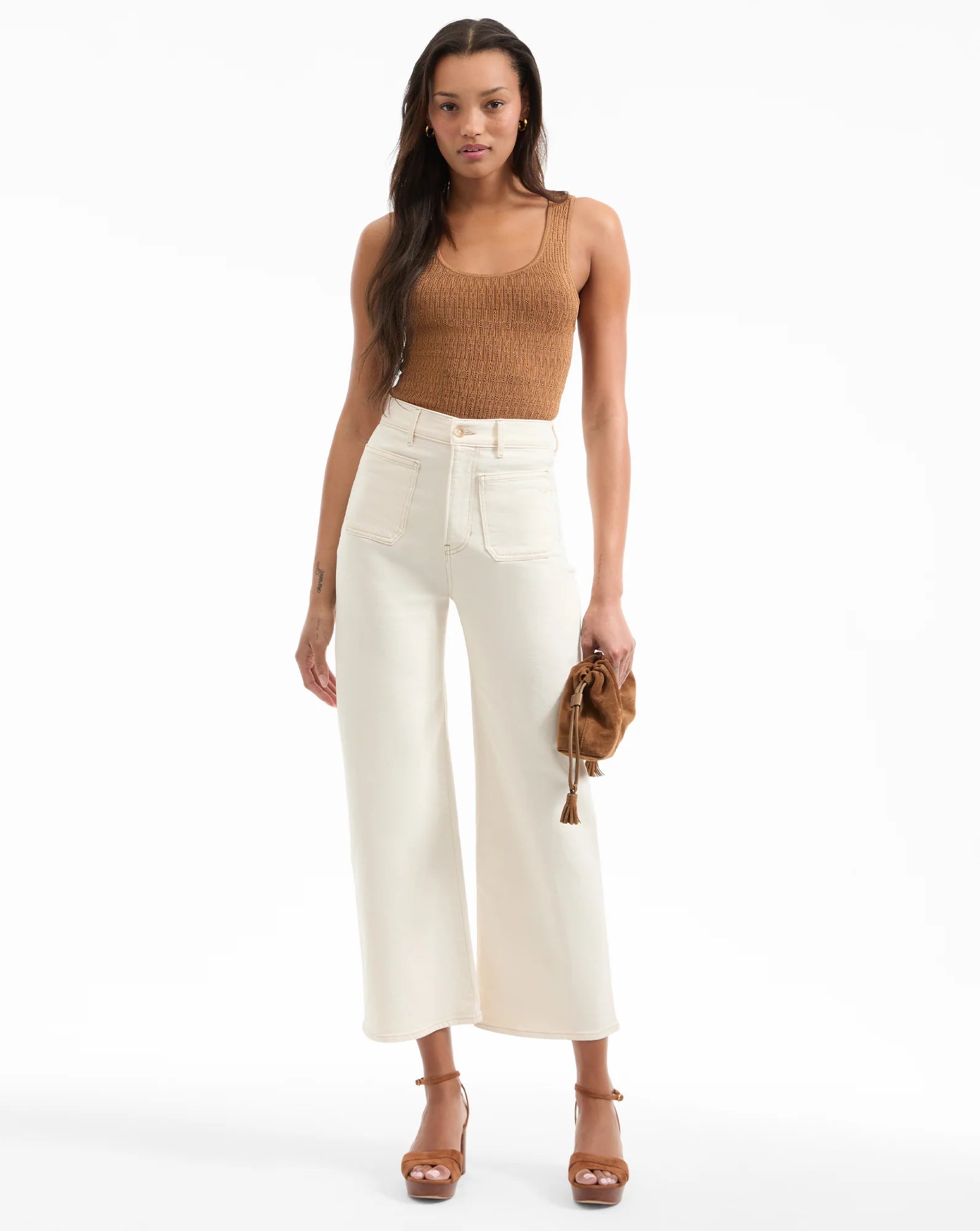 レア veronica パンツ Komi High-Rise Eyelet Pant in Dove | Veronica Beard