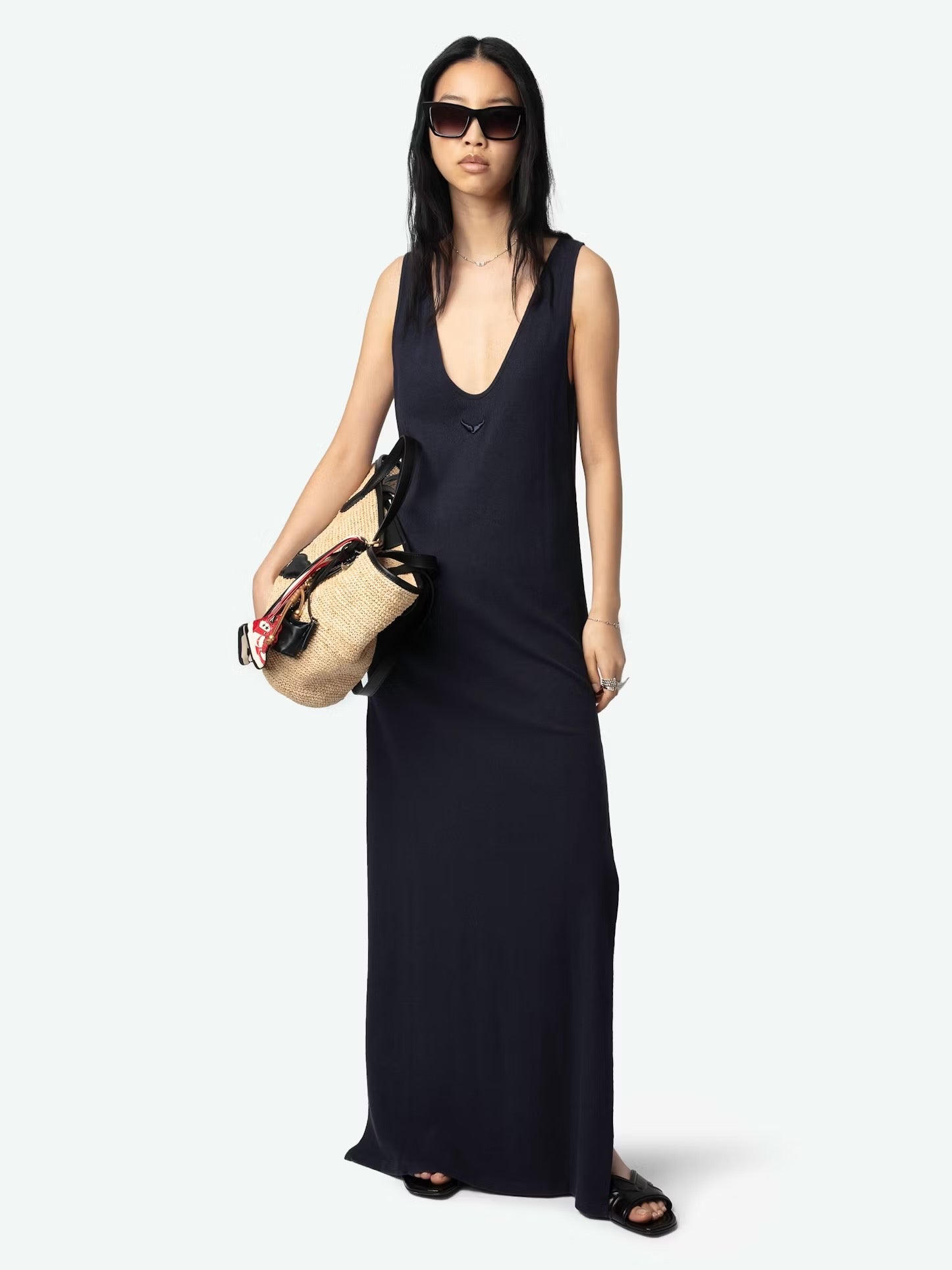 ZADIG & VOLTAIRE DEVA LIN LAVE WINGS DRESS - ENCRE