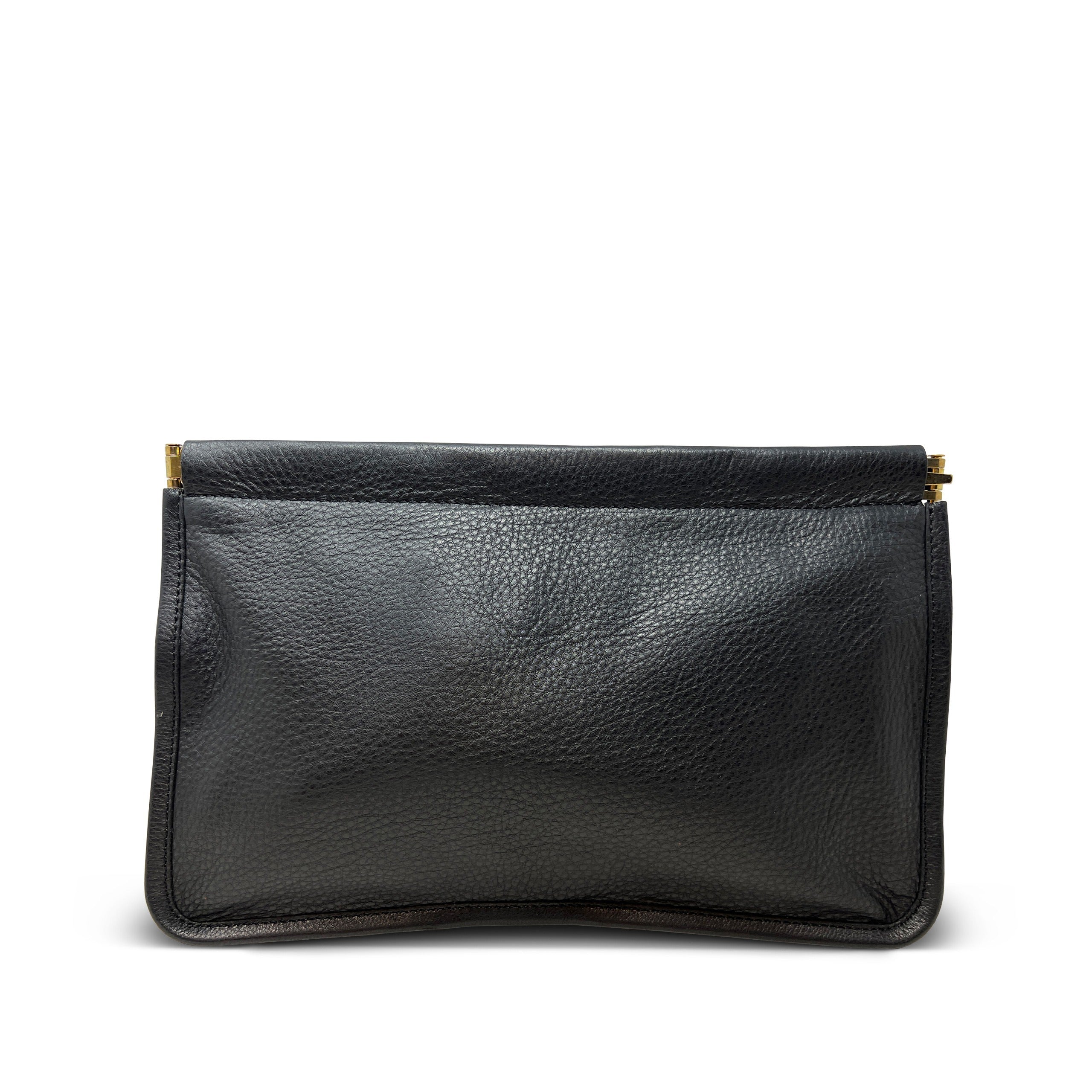 SNAP CLUTCH - BLACK SHEARLING