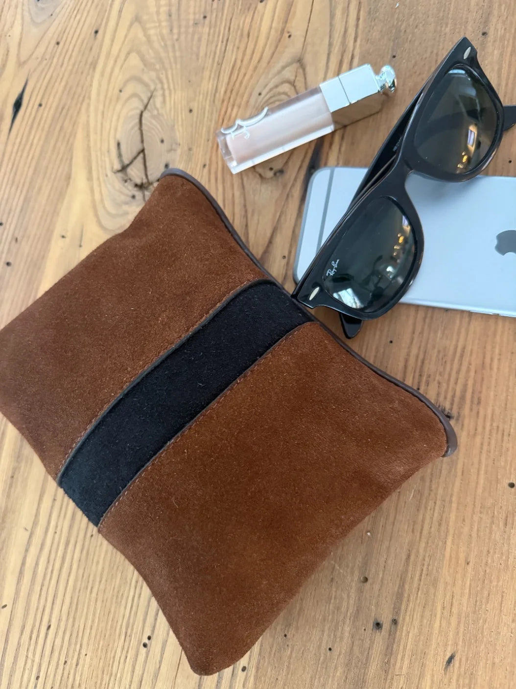 SMALL FOLD POUCH - BRONZE SUEDE