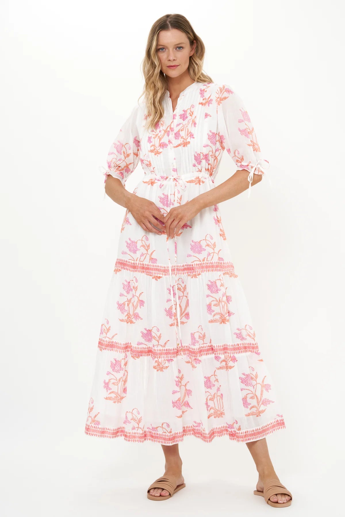OLIPHANT CINCHED PINTUCK MAXI OSTUNI CORAL