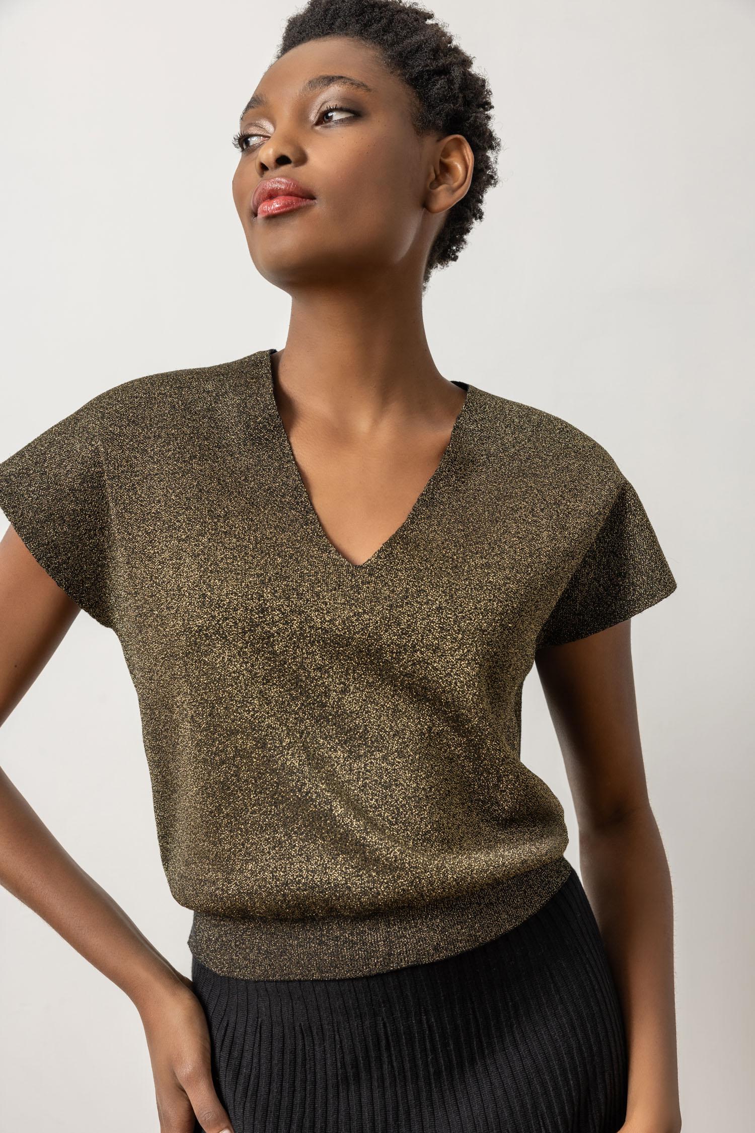 lilla p METALLIC VNECK sweater