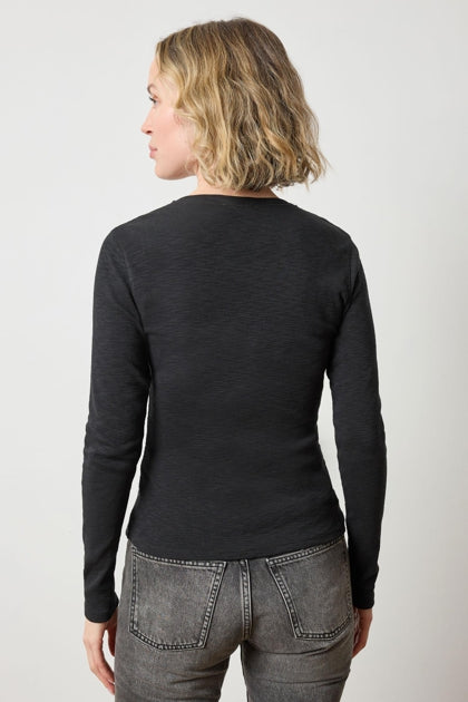 RIB SLUB V-NECK