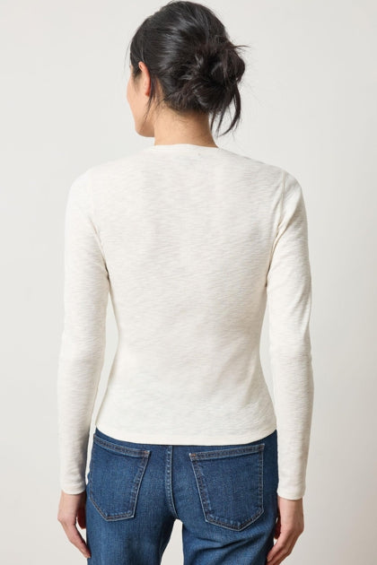 RIB SLUB V-NECK