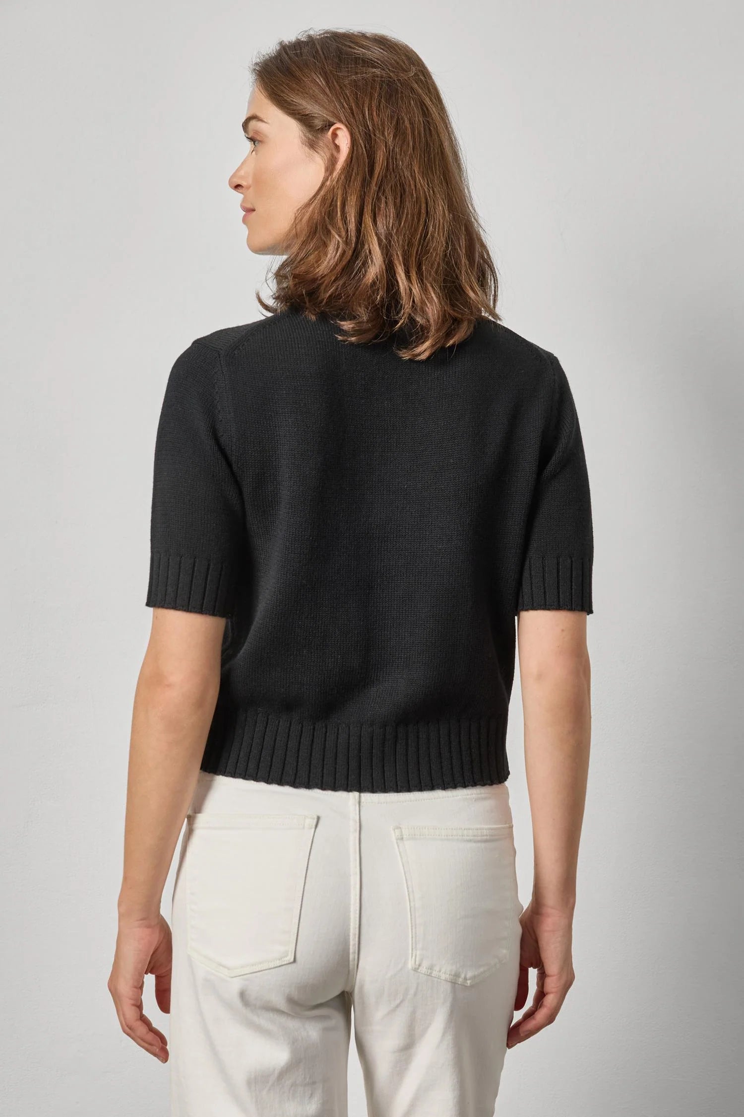 ELBOW SLEEVE BUTTON CARDIGAN