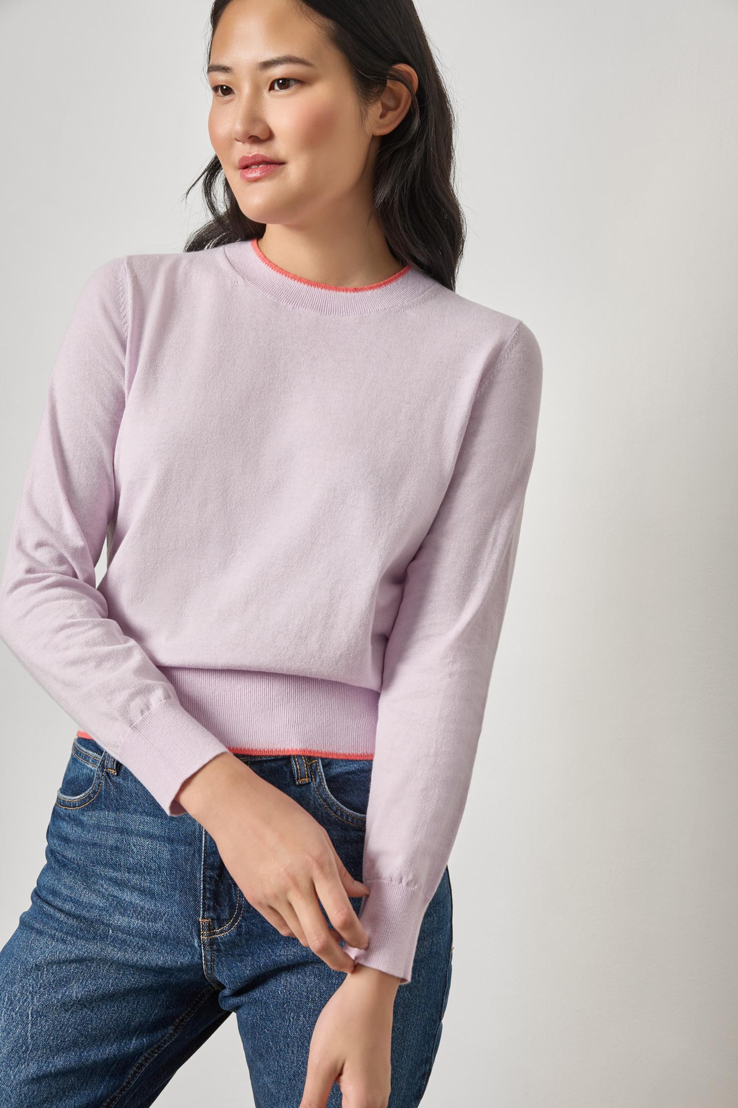 PICOT EDGE CREWNECK