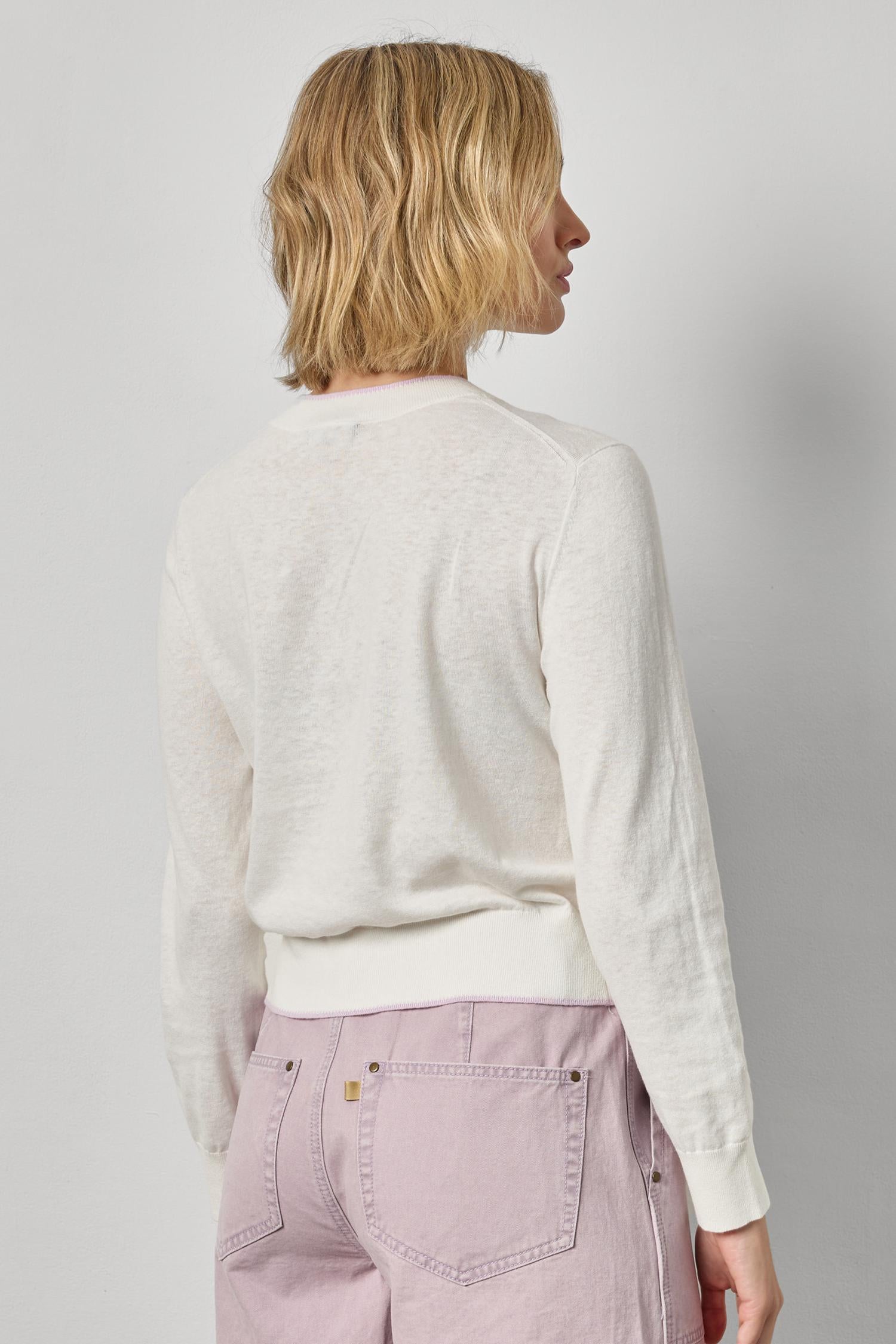 PICOT EDGE CREWNECK