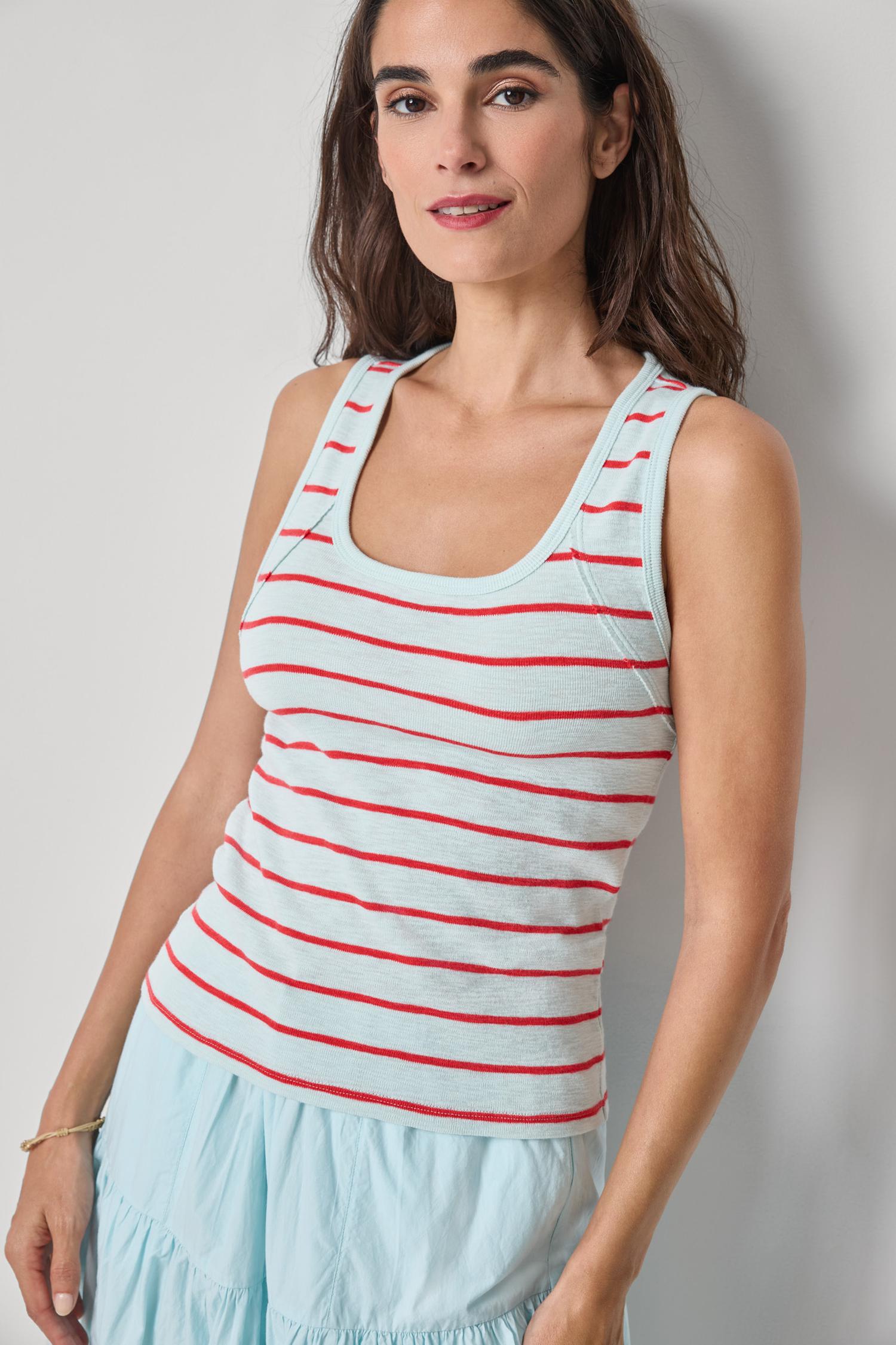STRIPED WIDE STRAP TANK