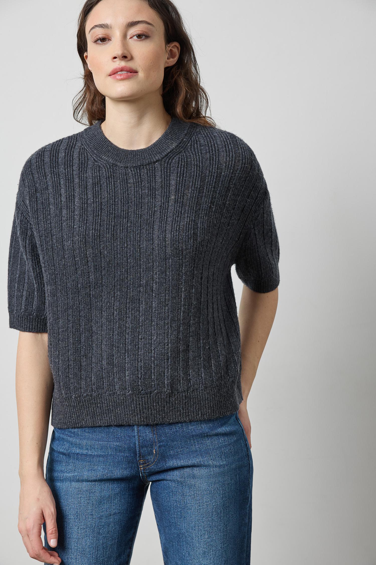 TEXTURED CREW SWEATER