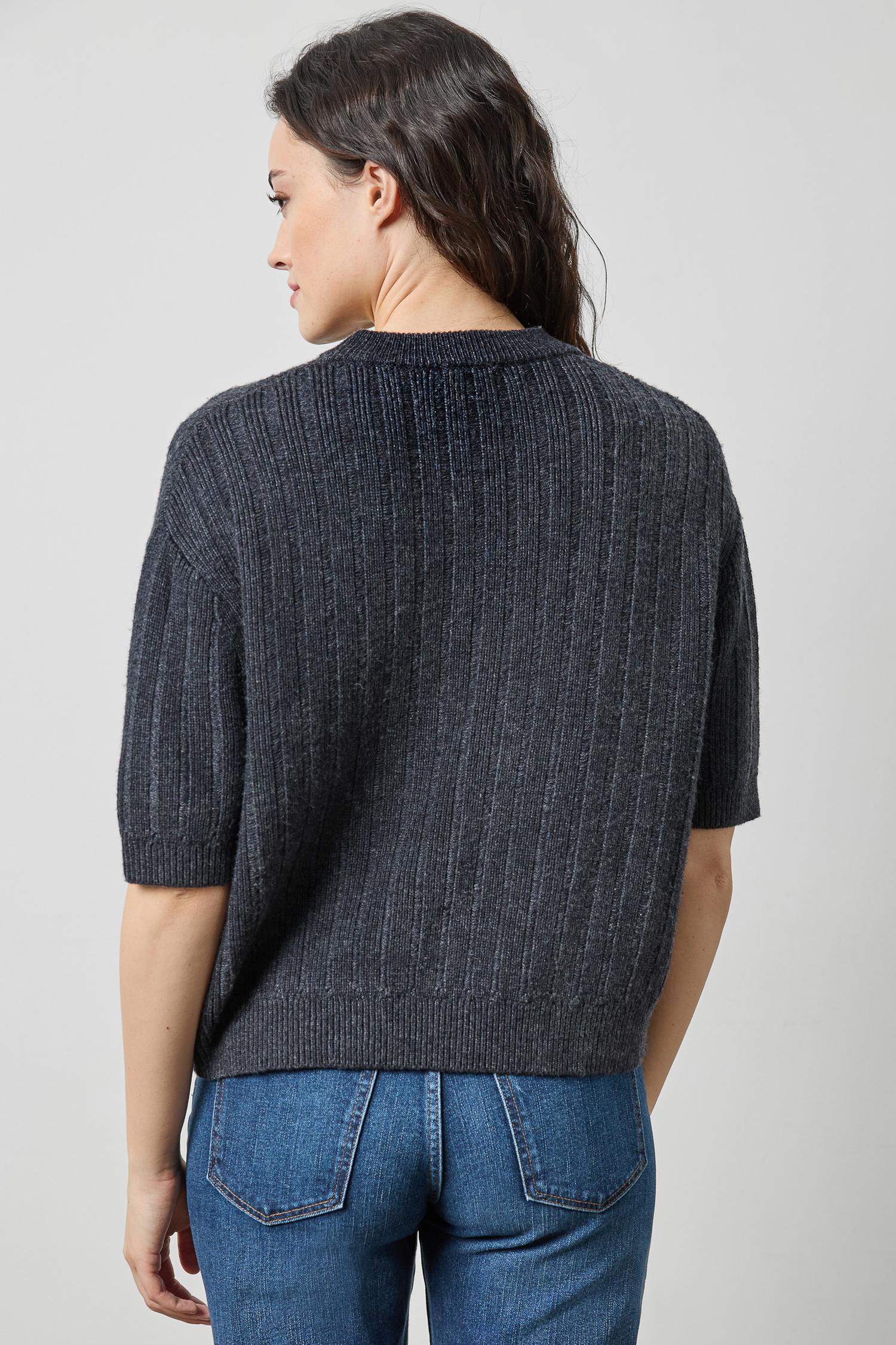 TEXTURED CREW SWEATER