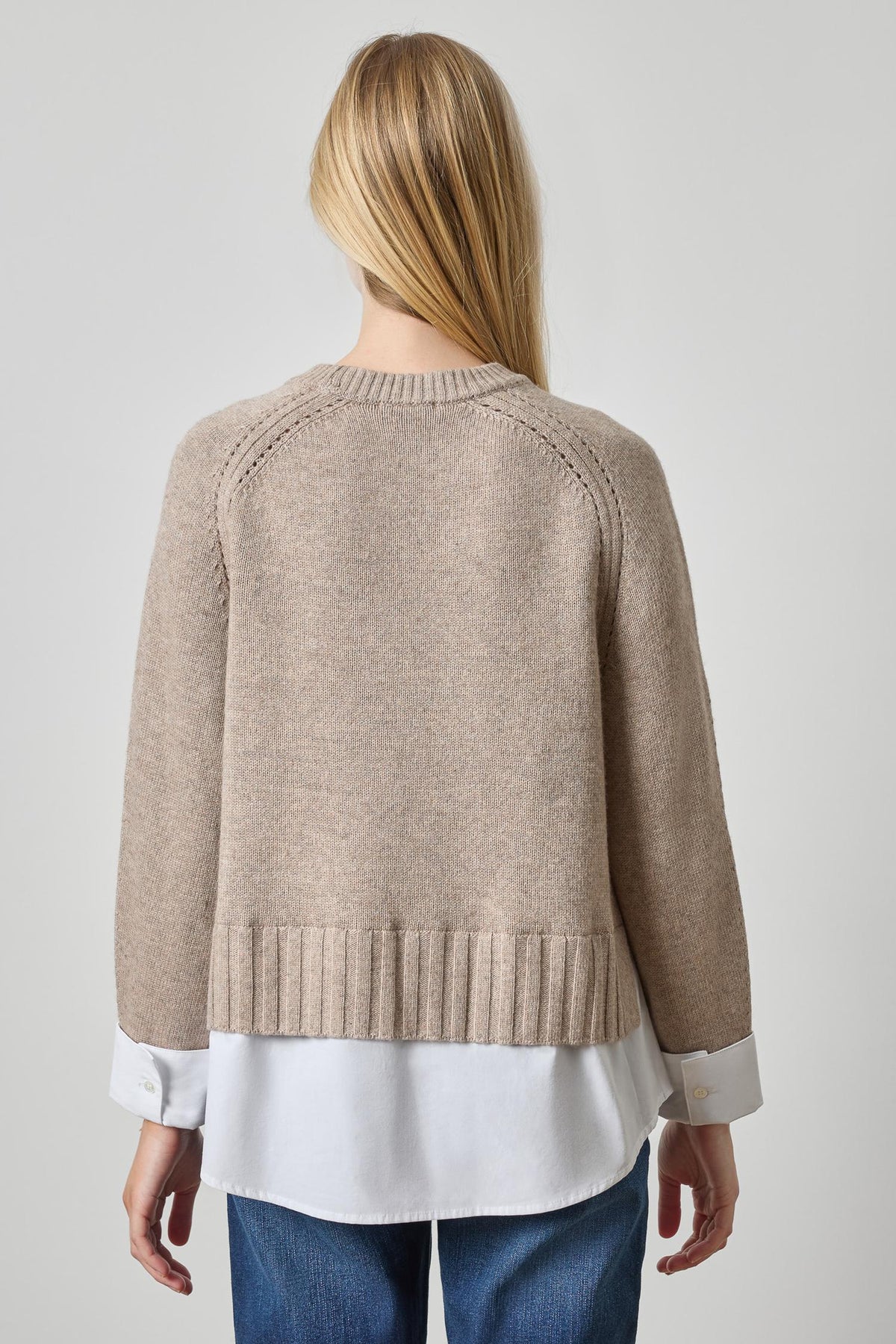 MIXED MEDIA CREW SWEATER