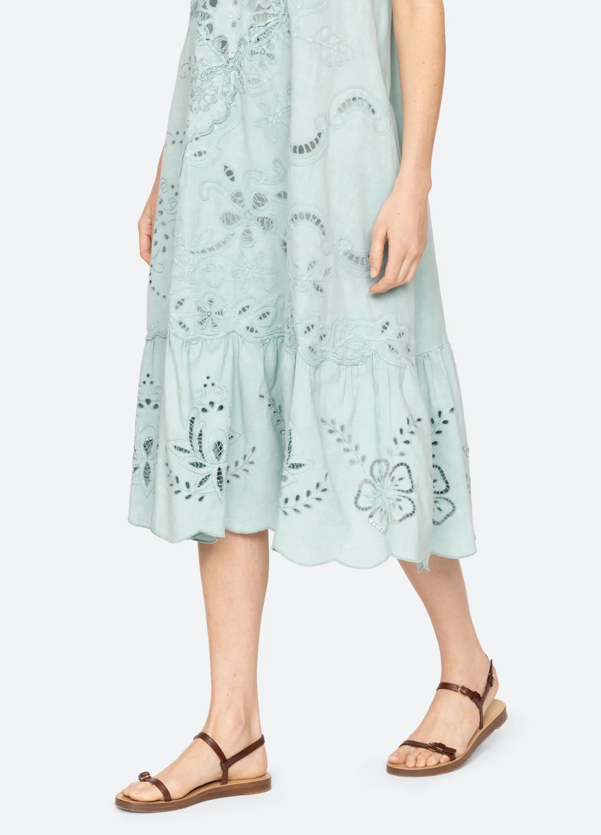 SEA NY IYLA SOUTACHE SLIP MIDI DRESS