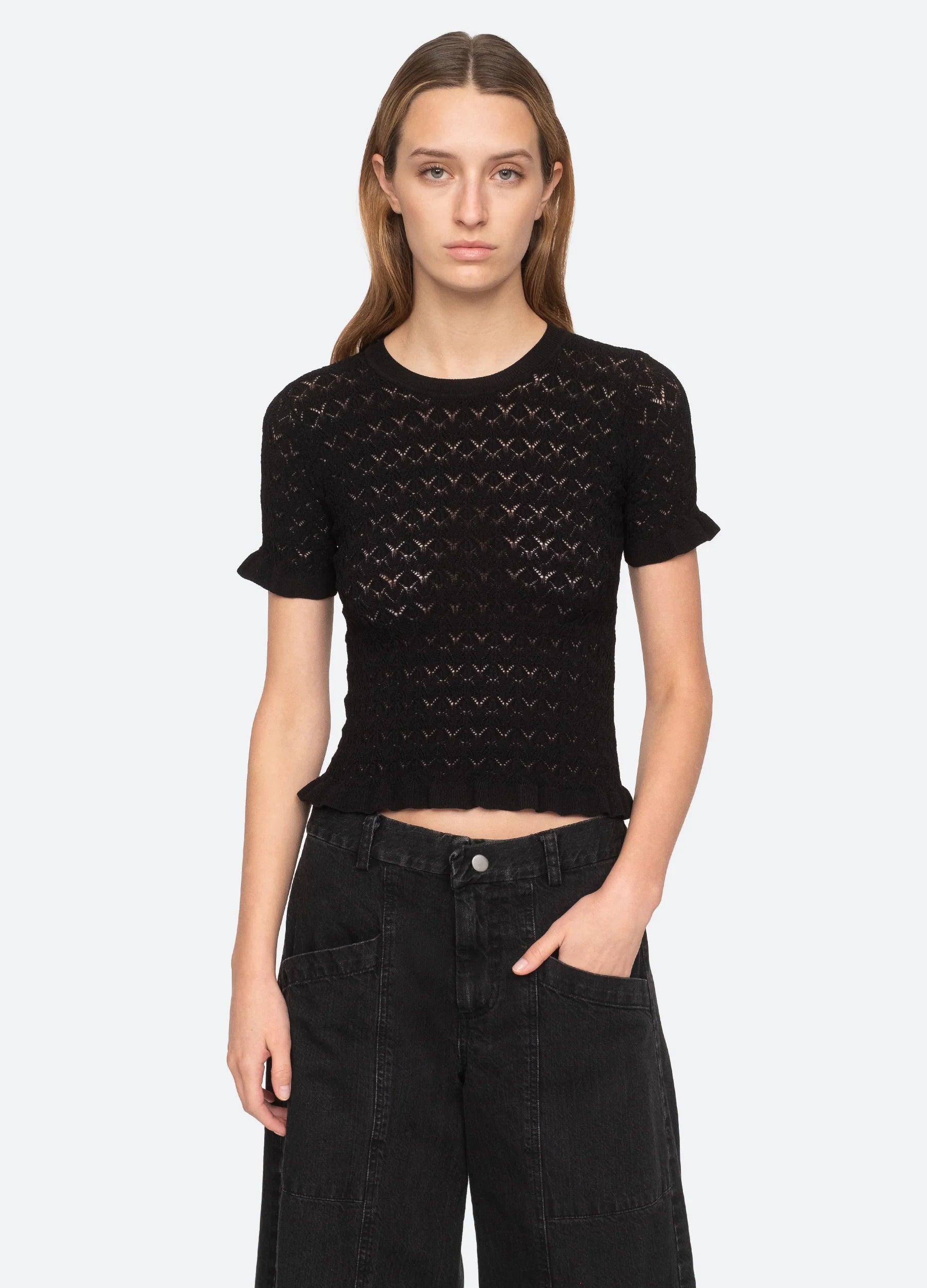 SEA NY RUE FINE GAUGE KNIT SWEATER